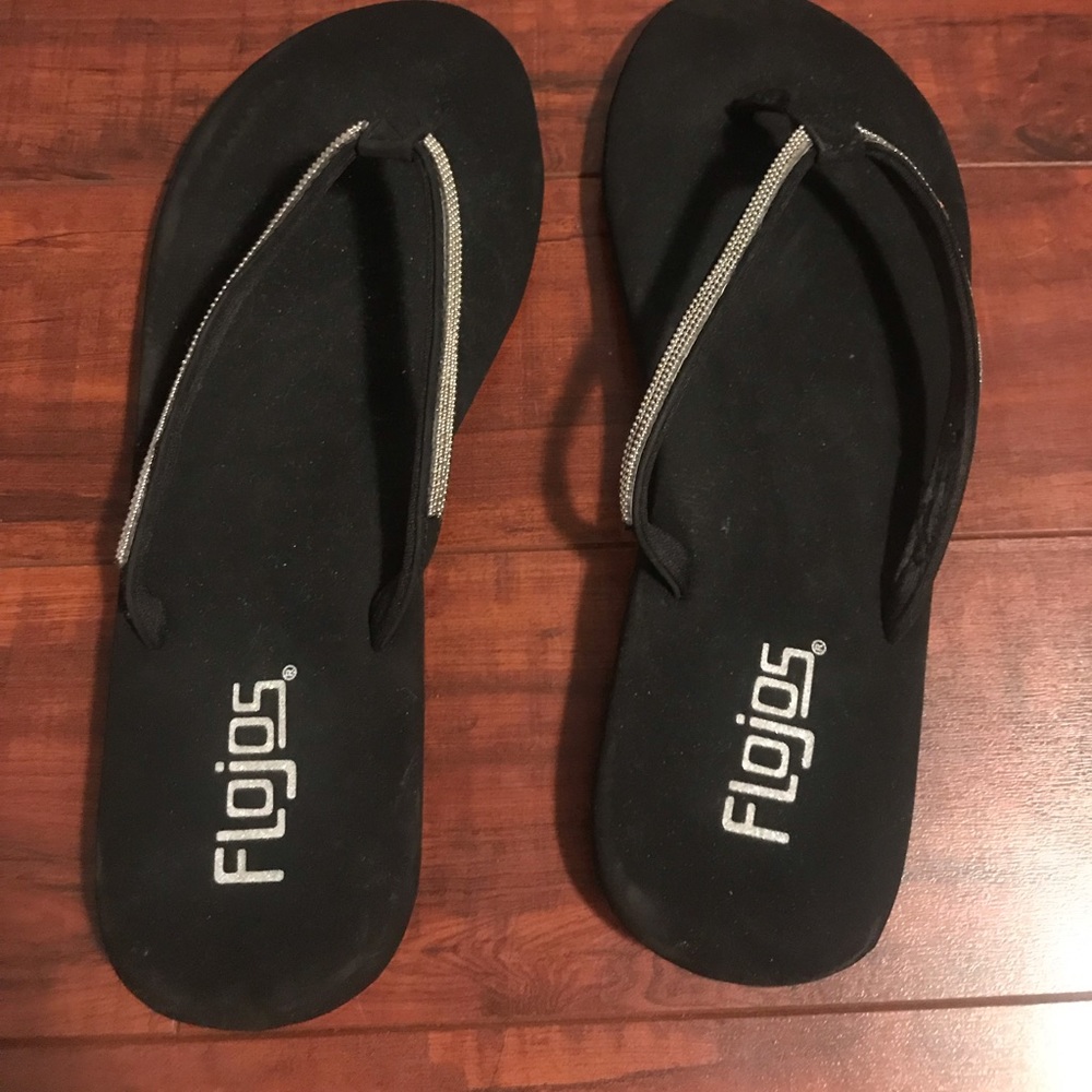 Any 3 Sandals $25/Flojos Black Embellished Sandals